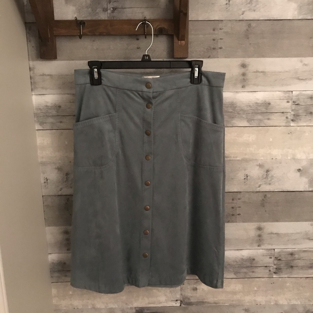 Sophie Max Suede Button Up Skirt